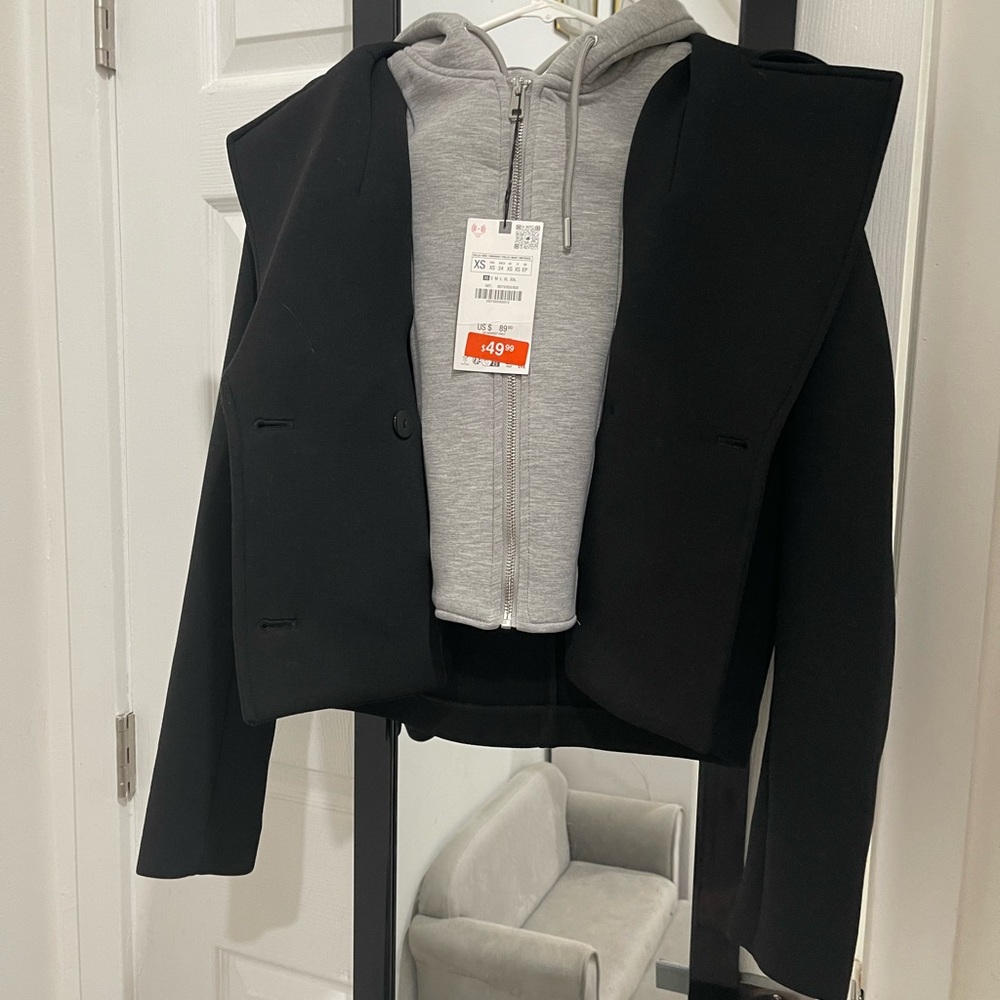 Zara Black Blazer with Button Detail